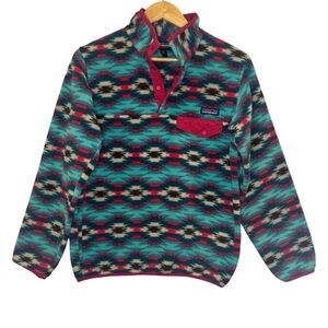 Patagonia Aztec Navajo T snap Fleece Womens Size Small
